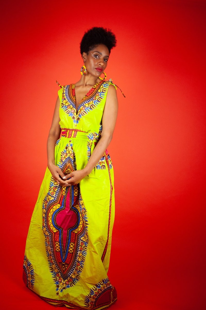 African Dress In Green Dashiki - Continent Clothing