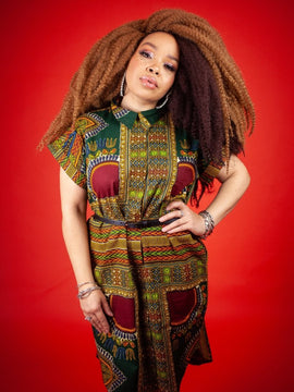 Abito africano in Lime Verde Dashiki
