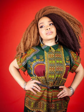 Abito africano in Lime Verde Dashiki