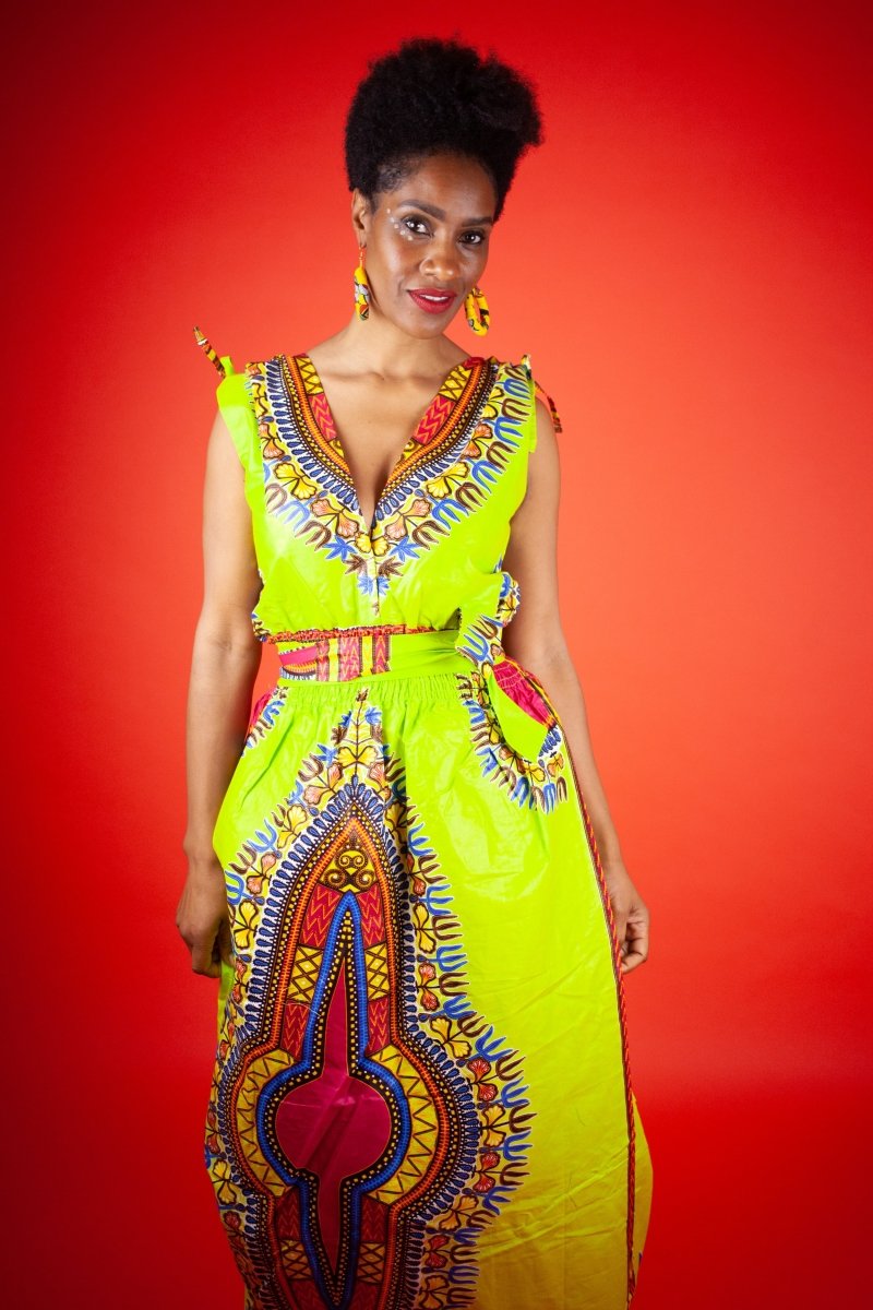 African Dress In Green Dashiki - Continent Clothing
