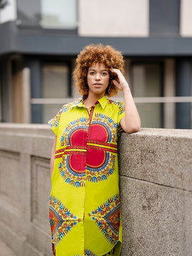 Abito africano in Lime Verde Dashiki