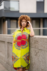 African Dress In Lime Green Dashiki - Continent Clothing