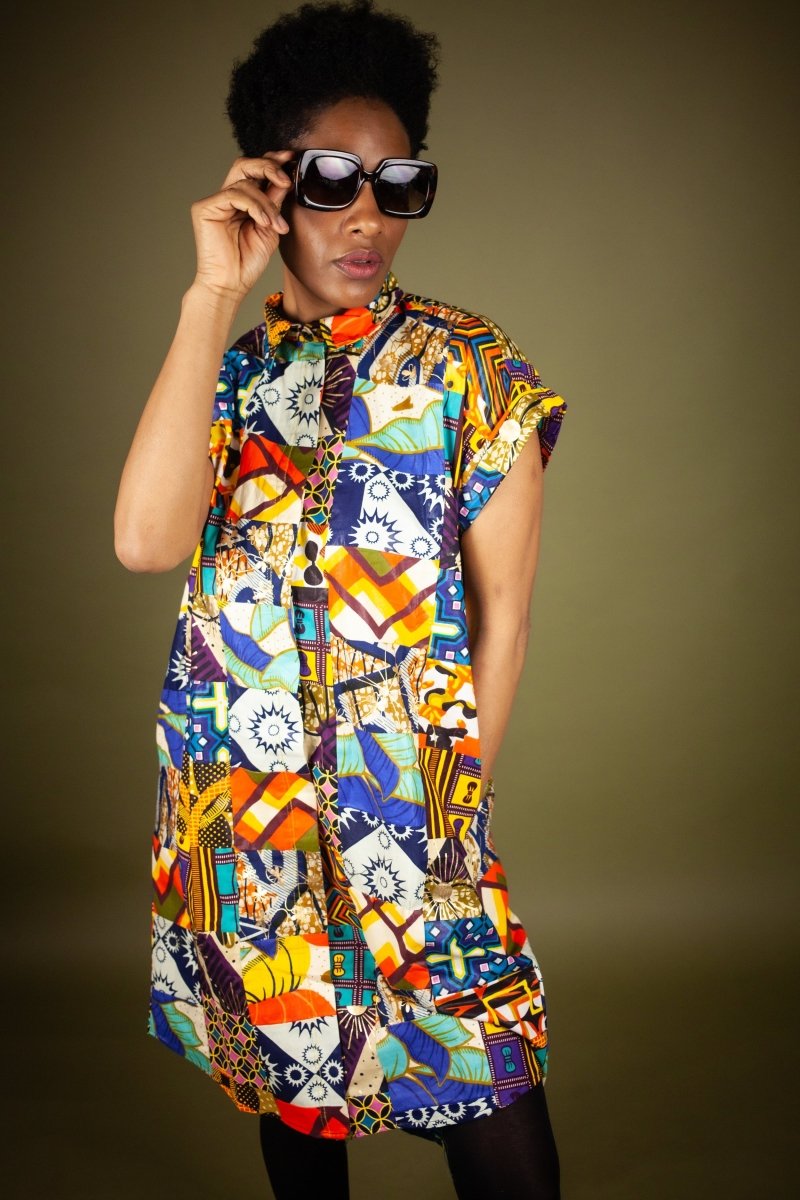 African Dress In Patchwork - Continent Clothing