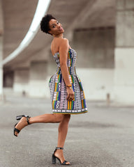 African Dress In White Kente - The Continent Clothing