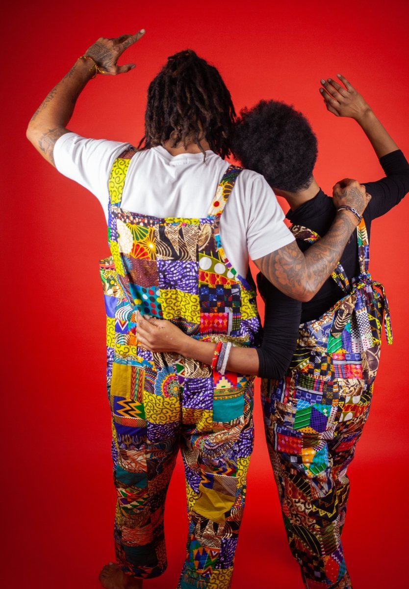 African Dungarees In Unique Patchwork - Continent Clothing