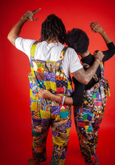 African Dungarees In Unique Patchwork - Continent Clothing