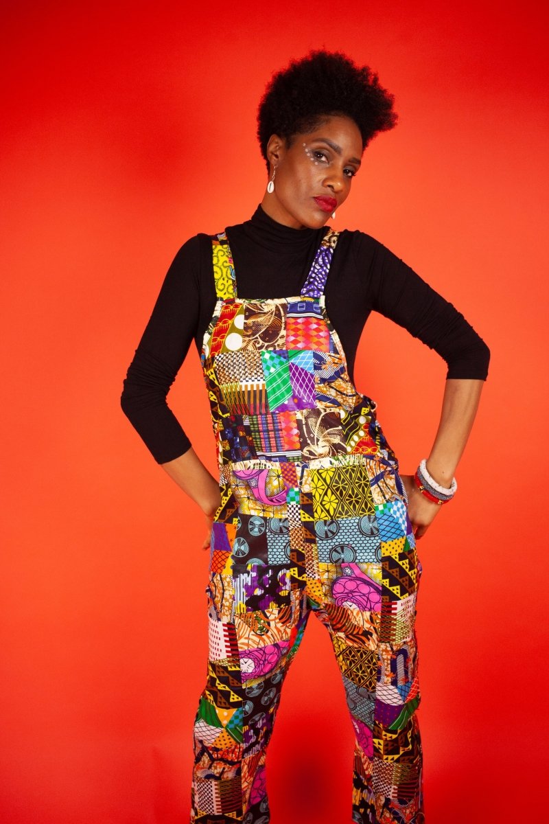 African Dungarees In Unique Patchwork - Continent Clothing
