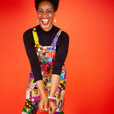 Patchwork-Latzhose, afrikanische Latzhose in Ankara Print - Festivalkleidung