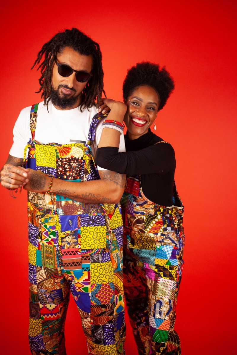 African Dungarees In Unique Patchwork - Continent Clothing 