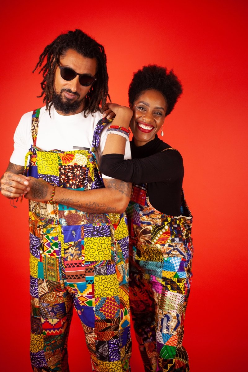 African Dungarees In Unique Patchwork - Continent Clothing