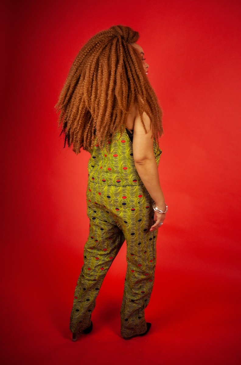 African Dungarees in Yellow Optical - Continent Clothing