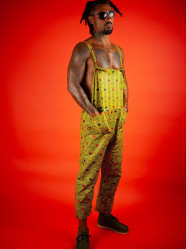 Afrikanische Dungarees in Gelb Optisch