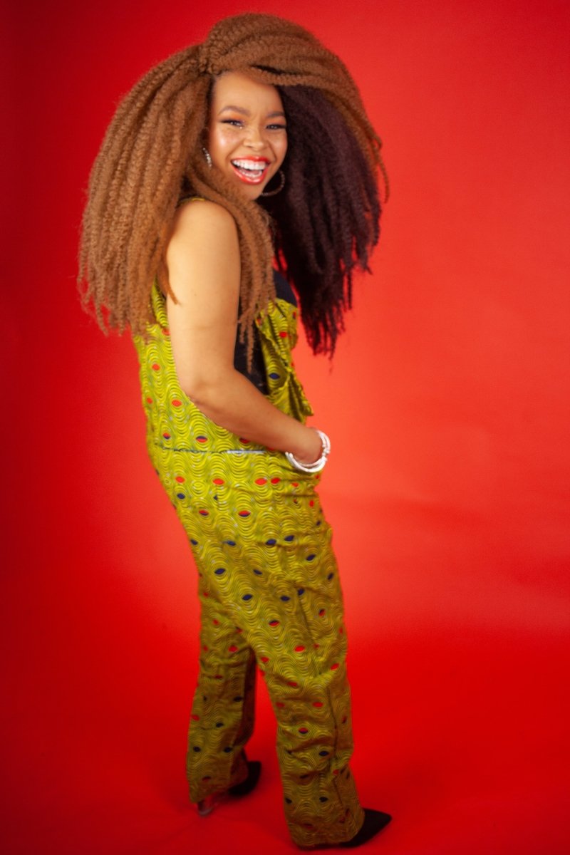 African Dungarees in Yellow Optical - Continent Clothing