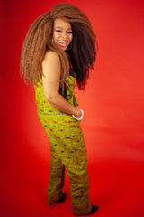 African Dungarees in Yellow Optical - Continent Clothing