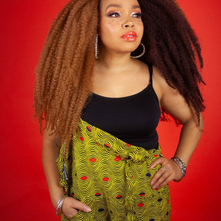 Patchwork-Latzhose, afrikanische Latzhose in Ankara Print - Festivalkleidung