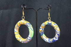 African Earrings In Blue Gold - Continent Clothing