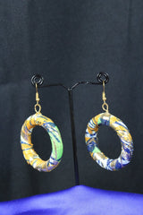 African Earrings In Blue Gold - Continent Clothing