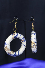 African Earrings In Metallic White Gold - Continent Clothing