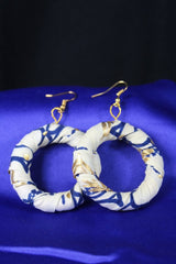 African Earrings In Metallic White Gold - Continent Clothing