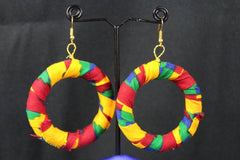 African Earrings In Orange Kente - Continent Clothing