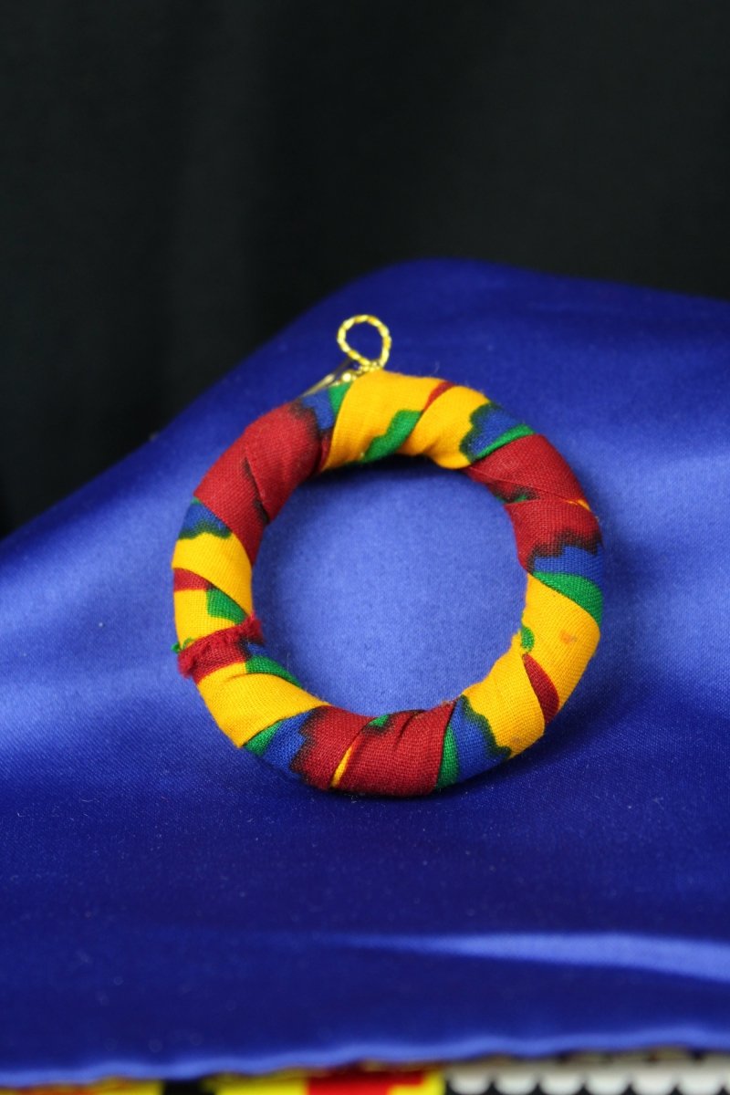 African Earrings In Orange Kente - Continent Clothing