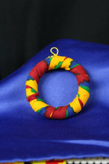 African Earrings In Orange Kente - Continent Clothing