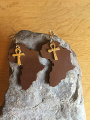 African Earrings made with Recycled Wood - Continent Clothing
