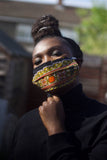 African Face Mask in Black and Yellow Dashiki - Continent Clothing