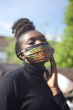 African Face Mask in Black and Yellow Dashiki - Continent Clothing