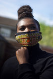 African Face Mask in Black and Yellow Dashiki - Continent Clothing
