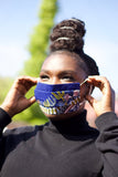 African Face Mask in Blue Dashiki - Continent Clothing