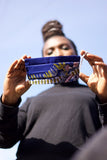 African Face Mask in Blue Dashiki - Continent Clothing