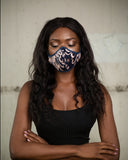 African Face Mask in Blue Zebra Print - Continent Clothing