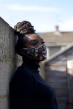 African Face Mask in Brown Ankara - Continent Clothing
