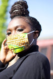 African Face Mask in Gold Ankara - Continent Clothing