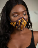 African Face Mask in Orange Zebra Print - Continent Clothing