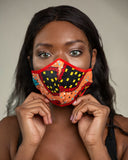 African Face Mask in Red & Yellow - Continent Clothing