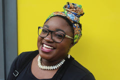 African Head Wrap in Gold Ankara - Continent Clothing