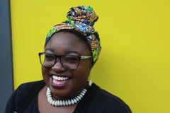 African Head Wrap in Gold Ankara - Continent Clothing