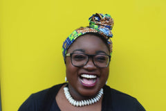 African Head Wrap in Gold Ankara - Continent Clothing