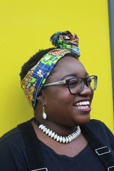 African Head Wrap in Gold Ankara - Continent Clothing