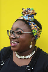 African Head Wrap in Gold Ankara - Continent Clothing