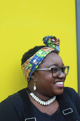 African Head Wrap in Gold Ankara - Continent Clothing