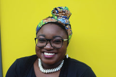 African Head Wrap in Gold Ankara - Continent Clothing