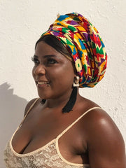 African Head Wrap in Orange Kente - Continent Clothing