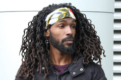 African Headband in Black Flower - Continent Clothing