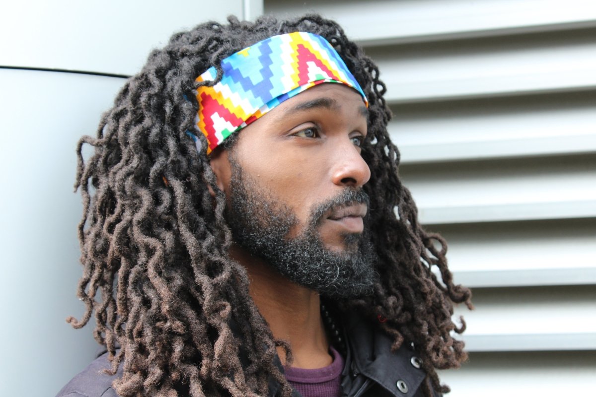 African Headband in Blue Kente - Continent Clothing