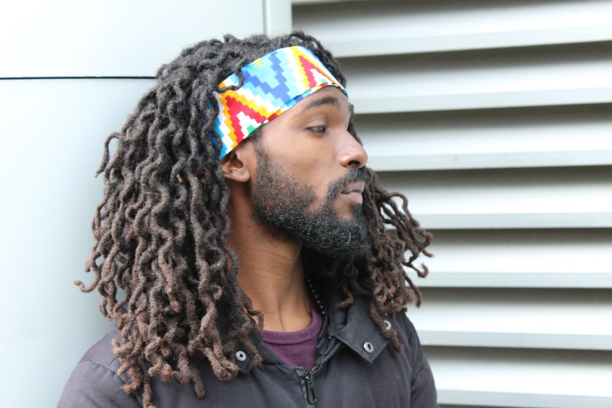 African Headband in Blue Kente - Continent Clothing