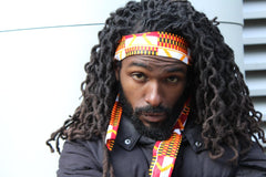 African Headband in Orange Kente - Continent Clothing