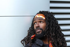 African Headband in Orange Kente - Continent Clothing